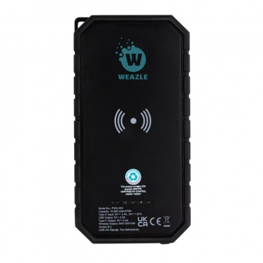 Logotrade promotional giveaway picture of: RCS recycled plastic Solar powerbank with 10W Wireless