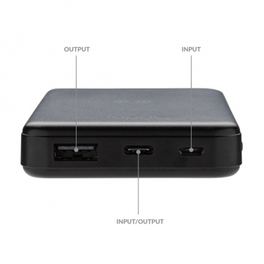 Logo trade corporate gifts picture of: RCS recycled plastic 5.000 mAh 5W wireless powerbank