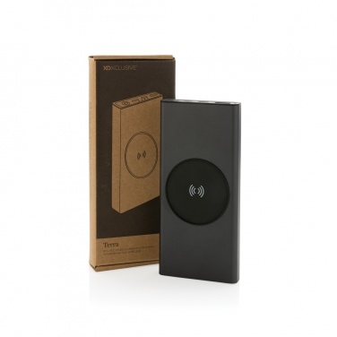 Logo trade corporate gifts image of: Terra RCS recycled 18W aluminium 10000 powerbank 10W