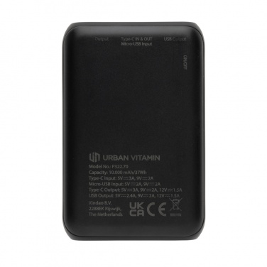 Logo trade promotional merchandise image of: Urban Vitamin Alameda 10.000 mAh 18W PD powerbank