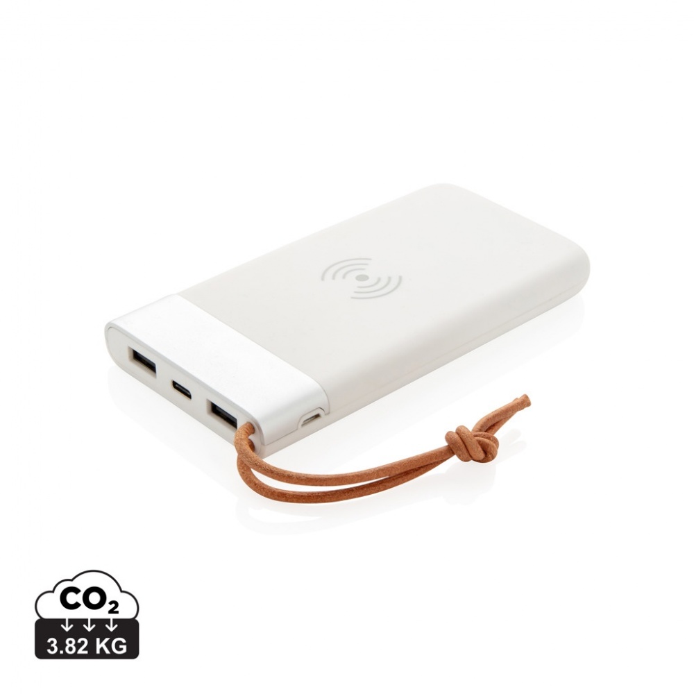 Logo trade business gift photo of: Aria 8.000 mAh 5W wireless charging powerbank