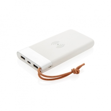 Logo trade promotional gifts image of: Aria 8.000 mAh 5W wireless charging powerbank