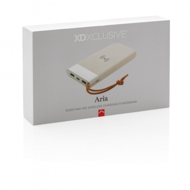 Logotrade promotional merchandise image of: Aria 8.000 mAh 5W wireless charging powerbank
