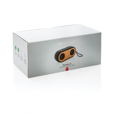Logo trade promotional gift photo of: Bamboo X double speaker
