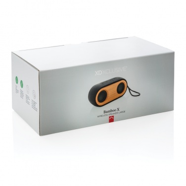 Logo trade promotional items image of: Bamboo X double speaker