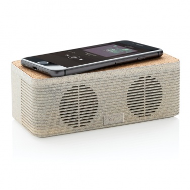 Logotrade corporate gift image of: Wheatstraw wireless charging speaker