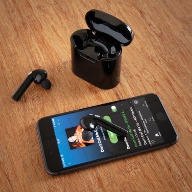 Logo trade promotional products image of: Liberty wireless earbuds in charging case
