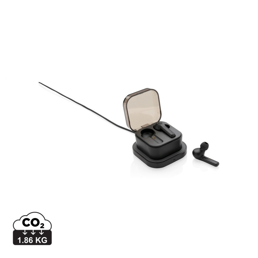 Logo trade promotional merchandise photo of: TWS earbuds in wireless charging case