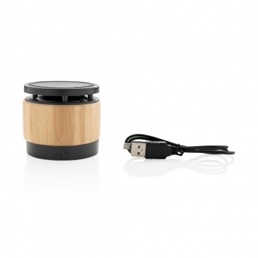 Logotrade promotional items photo of: Bamboo wireless charger speaker