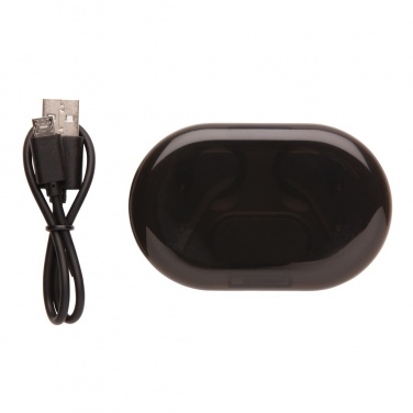 Logotrade promotional gift picture of: Light up logo TWS earbuds in charging case