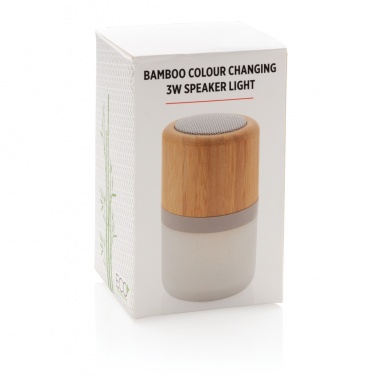 Logotrade corporate gift image of: Bamboo colour changing 3W speaker light