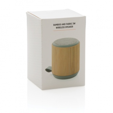 Logotrade corporate gifts photo of: Bamboo and fabric 3W wireless speaker