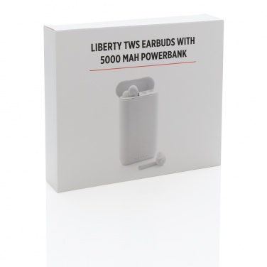 Logotrade business gift image of: Liberty TWS earbuds with 5.000 mAh powerbank