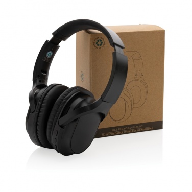 Logo trade promotional products image of: RCS recycled plastic Elite Foldable wireless headphone
