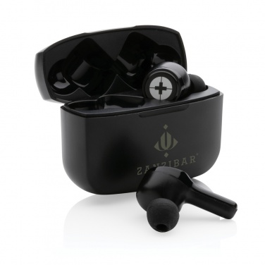 Logo trade corporate gifts picture of: RCS recycled plastic Swiss Peak ANC TWS earbuds