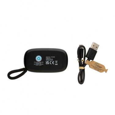 Logotrade corporate gift image of: RCS recycled plastic & bamboo TWS earbuds