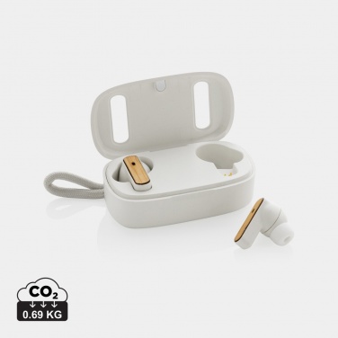 Logotrade business gift image of: RCS recycled plastic & bamboo TWS earbuds