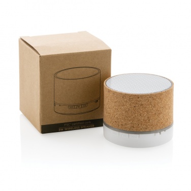 Logo trade promotional gifts image of: Cork 3W wireless speaker
