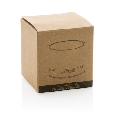 Logo trade promotional products image of: Cork 3W wireless speaker