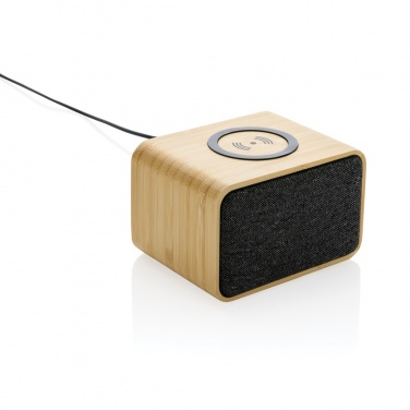 Logo trade promotional giveaways image of: RCS Rplastic 3W speaker with bamboo 5W wireless
