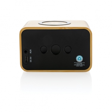 Logo trade promotional giveaways picture of: RCS Rplastic 3W speaker with bamboo 5W wireless