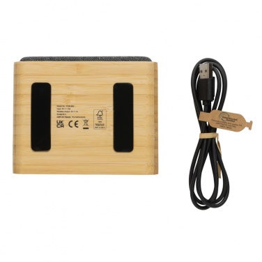 Logotrade business gifts photo of: RCS Rplastic 3W speaker with bamboo 5W wireless