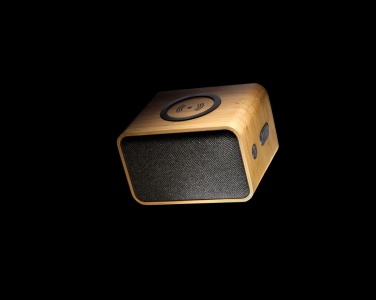Logo trade promotional item photo of: RCS Rplastic 3W speaker with bamboo 5W wireless