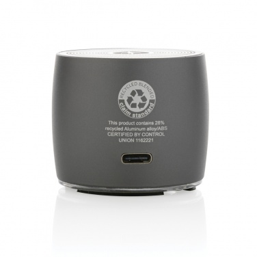 Logotrade promotional product picture of: Swiss Peak RCS recycled aluminum 3W bass speaker