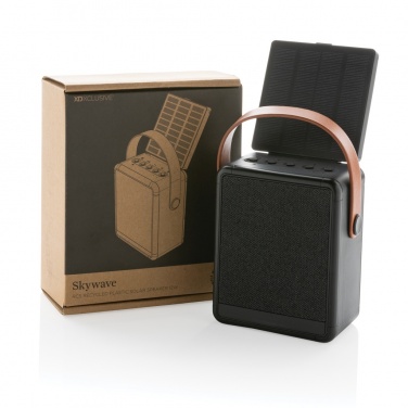 Logo trade promotional merchandise photo of: Skywave RCS recycled plastic solar speaker 12W