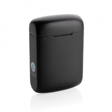 Logotrade promotional merchandise picture of: Skywave RCS recycled plastic solar earbuds