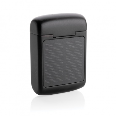 Logo trade business gifts image of: Skywave RCS recycled plastic solar earbuds