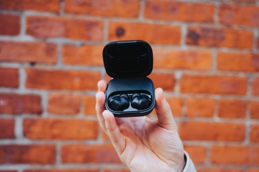 Logo trade promotional gifts image of: Lakewood RCS recycled and repairable wireless earbuds