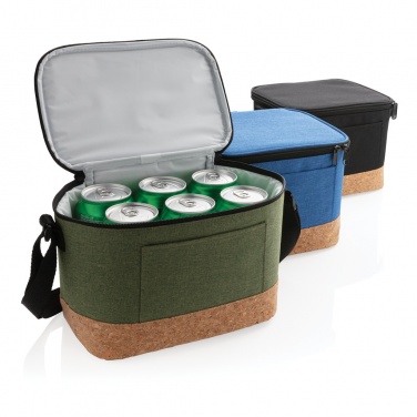 Logo trade promotional giveaways image of: Two tone cooler bag with cork detail