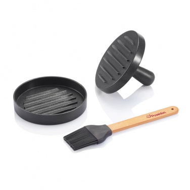 Logo trade promotional item photo of: BBQ set with hamburger press and brush