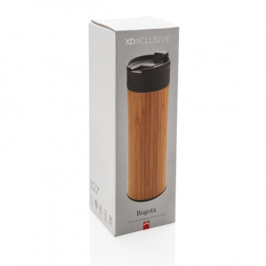 Logo trade promotional giveaways image of: Bogota vacuum bamboo coffee mug