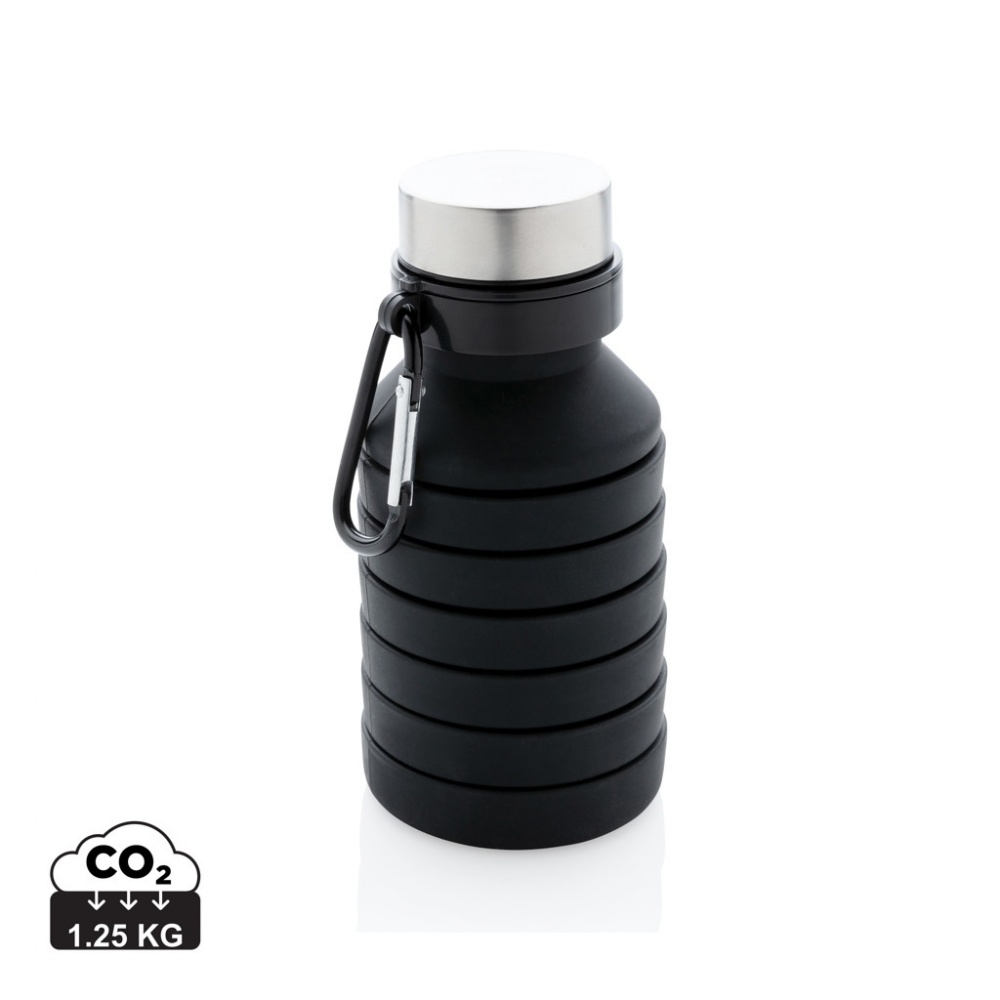 Logotrade promotional merchandise picture of: Leakproof collapsible silicone bottle with lid
