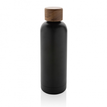 Logotrade promotional giveaways photo of: Wood RCS certified recycled stainless steel vacuum bottle