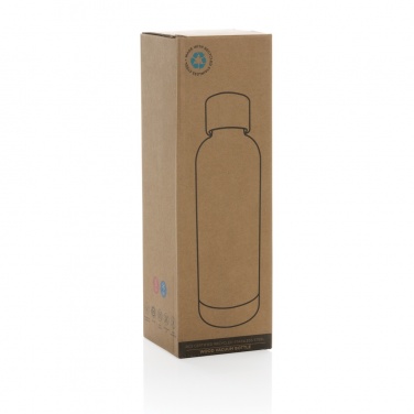 Logotrade business gift image of: Wood RCS certified recycled stainless steel vacuum bottle