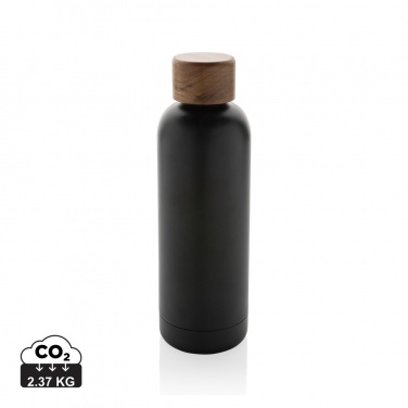 Logotrade business gift image of: Wood RCS certified recycled stainless steel vacuum bottle