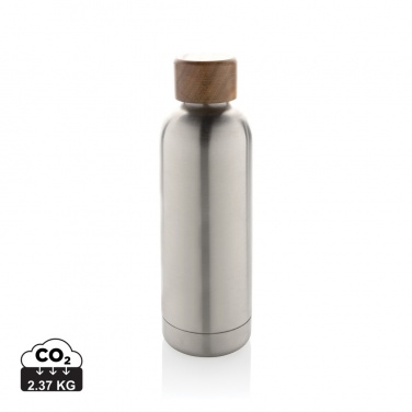 Logotrade promotional product picture of: Wood RCS certified recycled stainless steel vacuum bottle