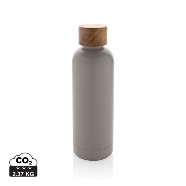 Logo trade promotional gift photo of: Wood RCS certified recycled stainless steel vacuum bottle