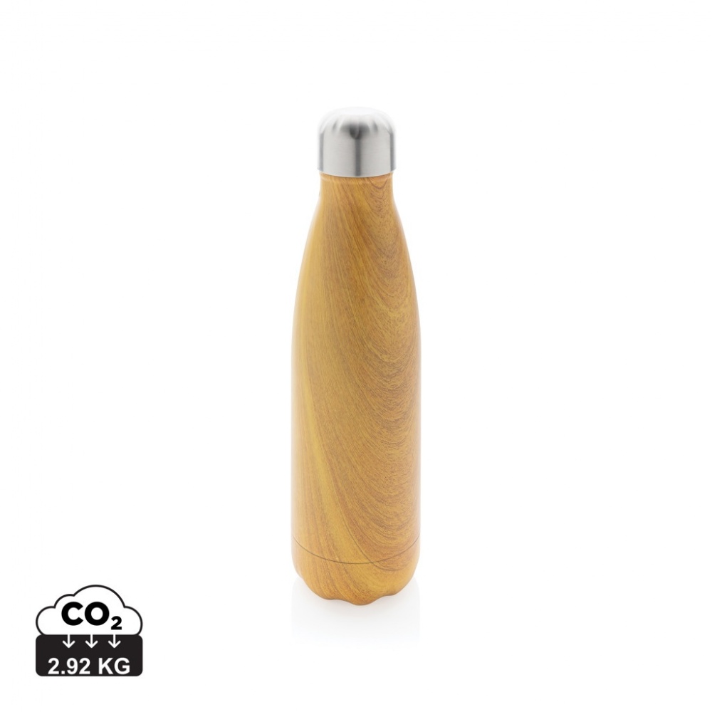 Logo trade promotional products image of: Vacuum insulated stainless steel bottle with wood print