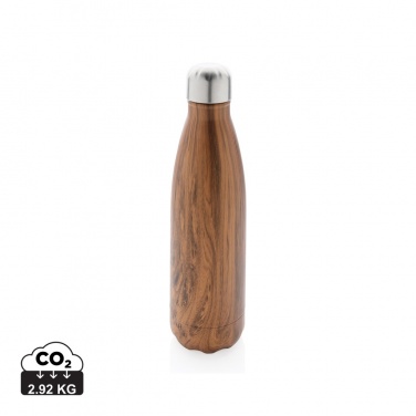 Logotrade promotional item picture of: Vacuum insulated stainless steel bottle with wood print