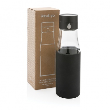 Logo trade promotional products picture of: Ukiyo glass hydration tracking bottle with sleeve