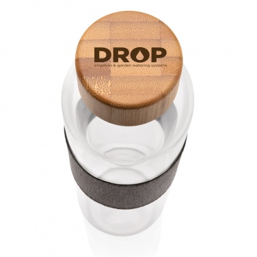 Logotrade advertising product picture of: Impact borosilicate glass bottle with bamboo lid