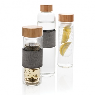 Logo trade promotional giveaways picture of: Impact borosilicate glass bottle with bamboo lid
