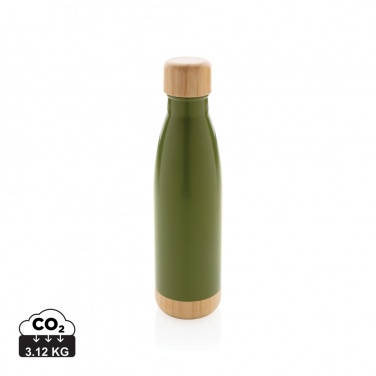 Logotrade promotional giveaway picture of: Vacuum stainless steel bottle with bamboo lid and bottom