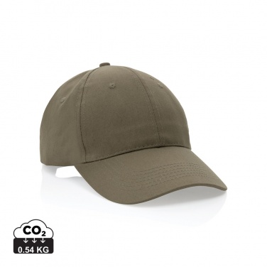Logo trade promotional merchandise image of: Impact 6 panel 190gr Recycled cotton cap with AWARE™ tracer