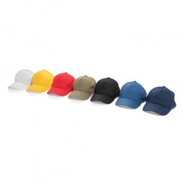 Logo trade corporate gifts image of: Impact 5 panel 190gr Recycled cotton cap with AWARE™ tracer