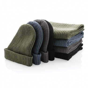Logo trade advertising product photo of: Impact AWARE™ Polylana® knitted scarf 180 x 25cm